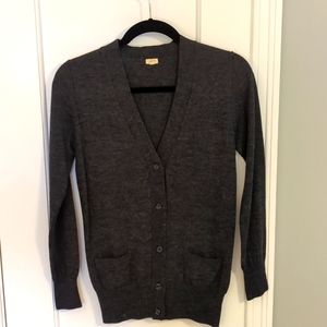 Dark grey boyfriend JCrew cardigan